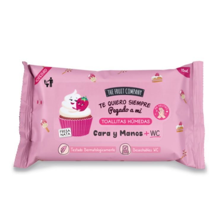Toallitas The Fruit Company fresa nata cara manos WC - Higiene personal