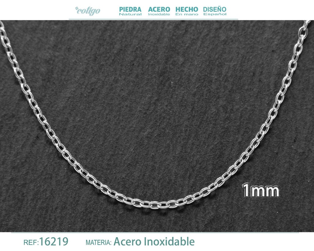 Collar de cadena de acero plateado - Joyería de cadena