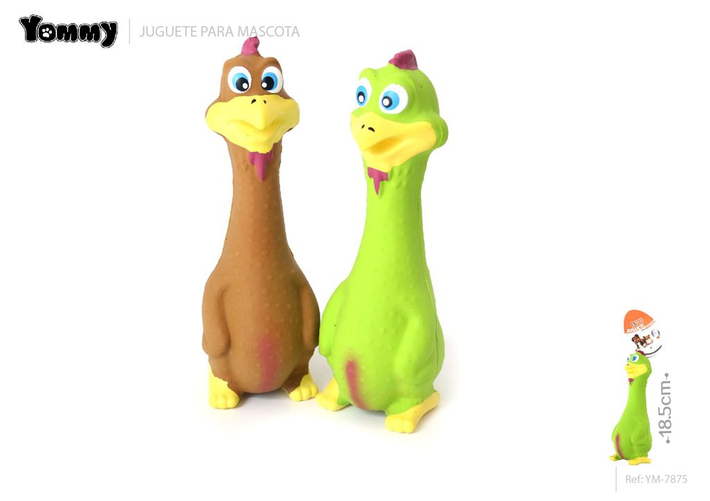Juguete de látex gallina 18.5 cm - Juguetes para mascotas