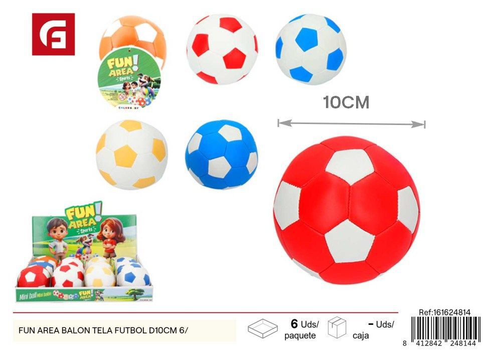 Balones de tela de fútbol de 10 cm 6 unidades - Juguetes acuáticos