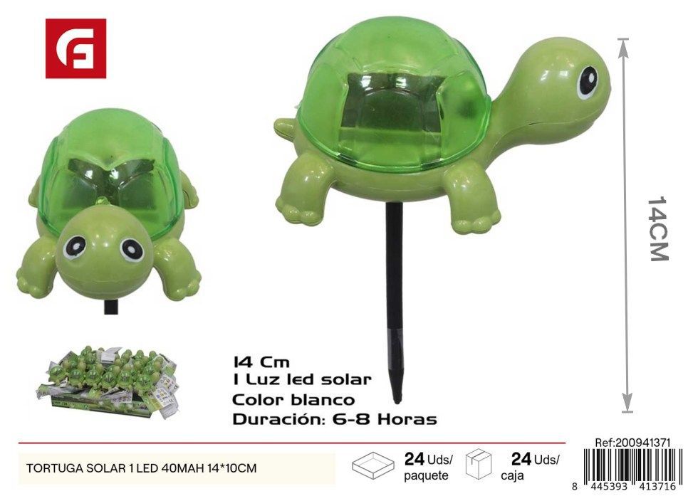Luz solar forma tortuga 1 LED 40mAh 14x10 cm - Jardinería y decoración luminosa