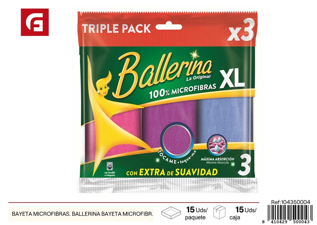 Bayeta de microfibra BALLERINA (pack de 3) - Accesorios de limpieza