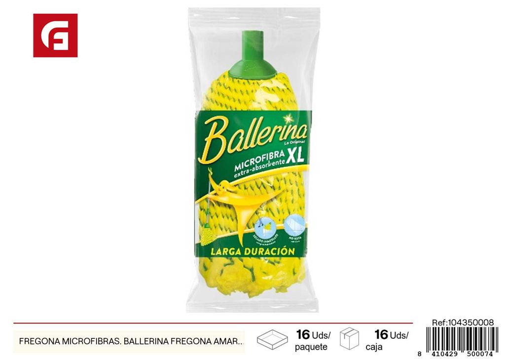 Fregona amarilla de microfibras Ballerina - Accesorios de limpieza