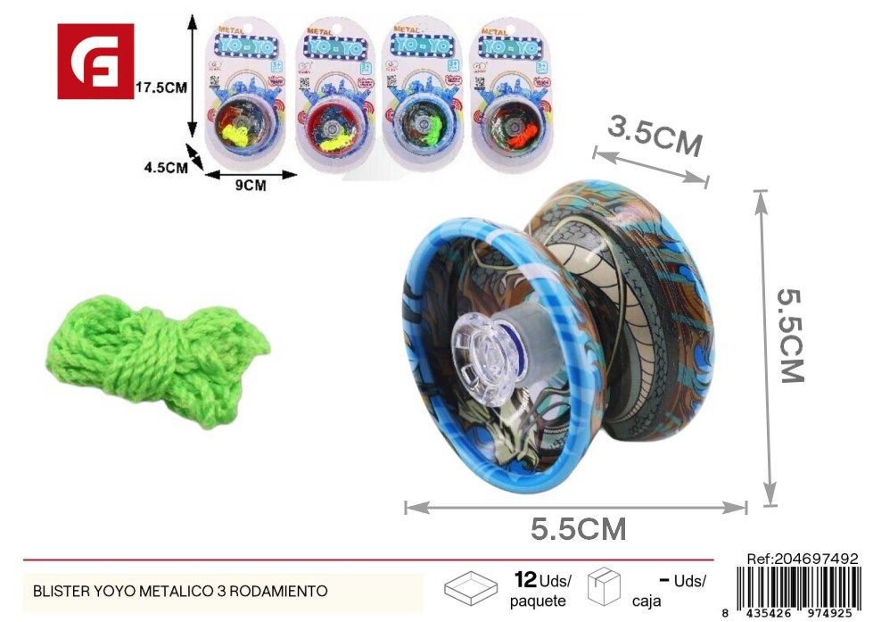 Yoyo metálico con blister - Juguetes y juguetes de equilibrio