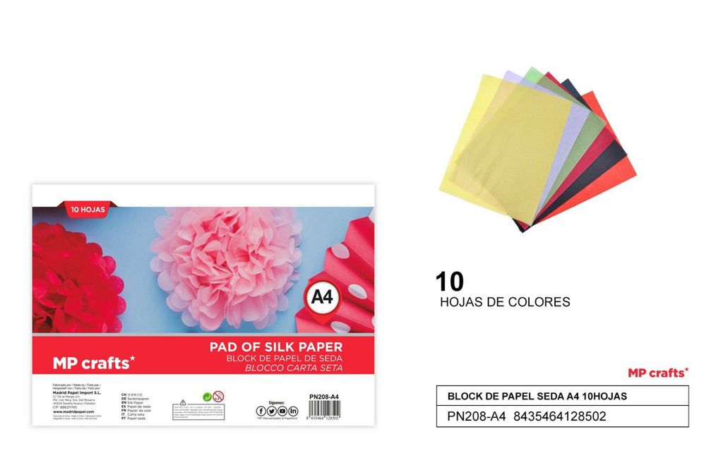 Block de papel de seda A4 (10 hojas) - Materiales de manualidades