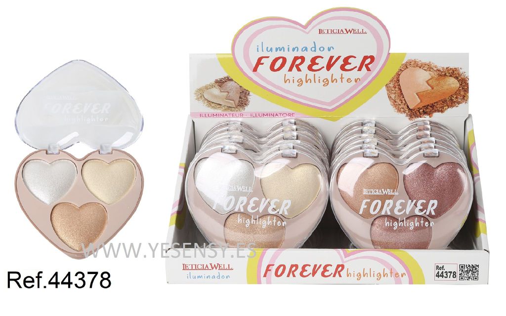 Iluminador 3 Corazones 12/U 44378 - Maquillaje y efectos iluminadores