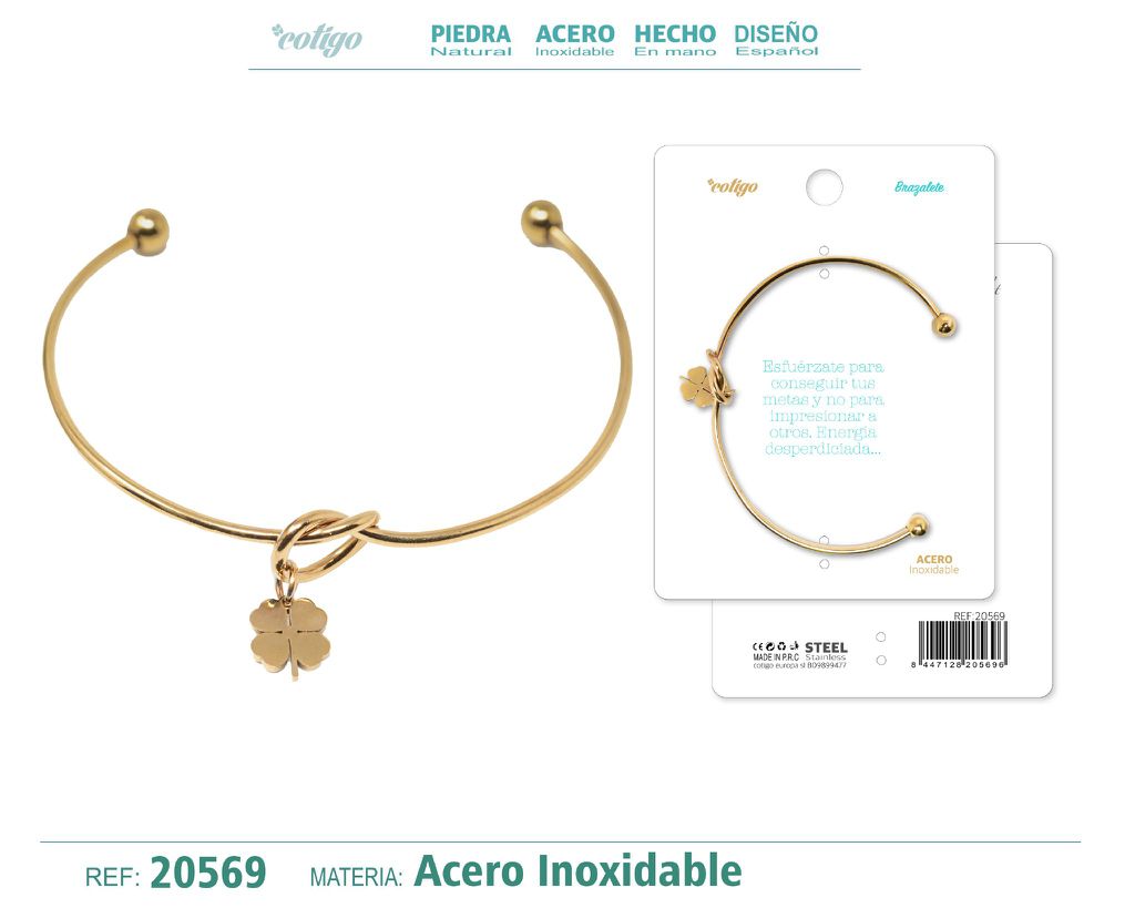 Brazalete de acero color dorado - Joyería exclusiva y llamativa