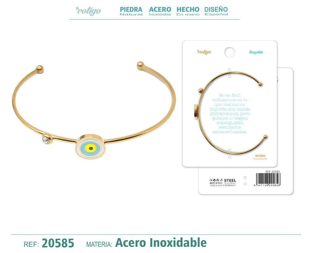 Brazalete de acero color dorado - Elegancia en joyería