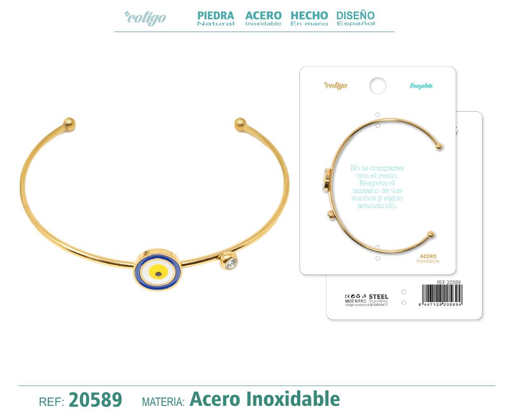 Brazalete de acero color dorado - Estilo y distinción