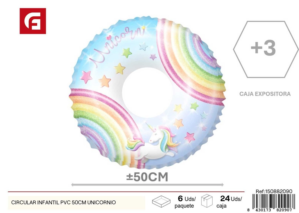 Flotador circular infantil PVC 50 cm - Accesorios de verano y piscina