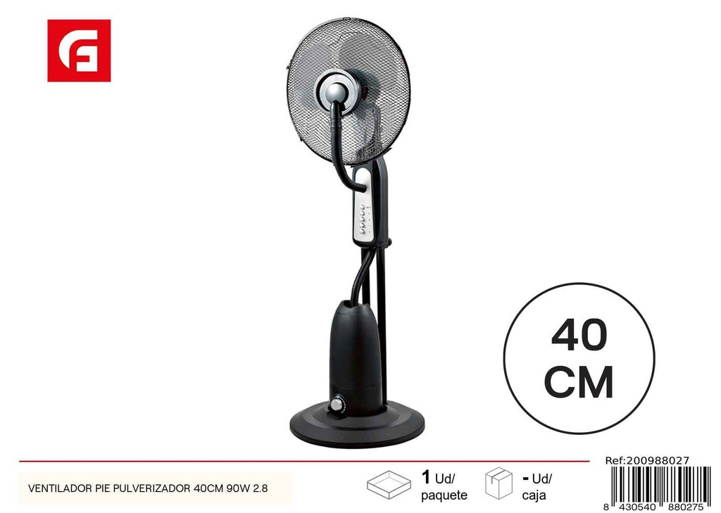 Ventilador pie pulverizador 40 cm 90W - Electrodomésticos para el verano
