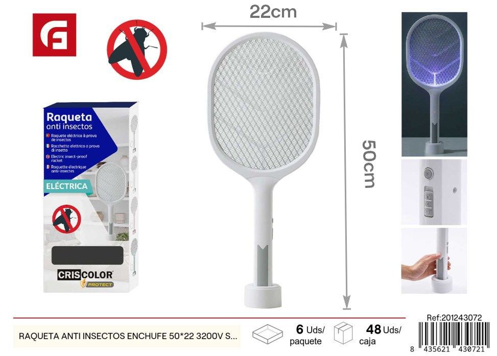 Lámpara anti insectos enchufe 50x22 3200V STD - Antimosquitos
