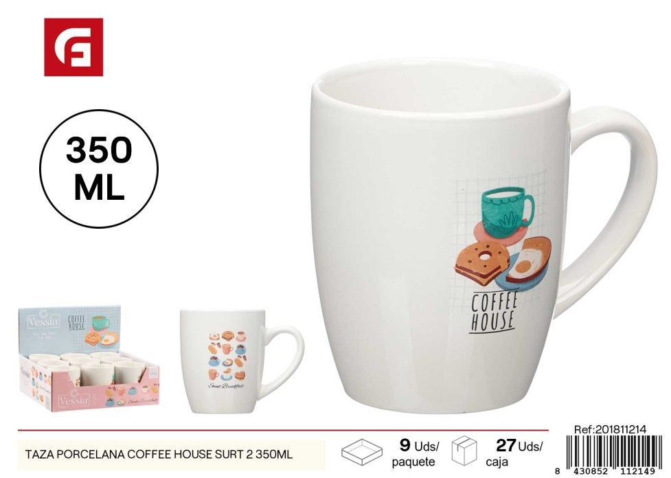 Taza de porcelana Coffee House surtido 2 350ml - Vajilla de cerámica