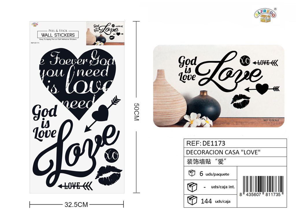 Decoración para el hogar "Love" 32x50 cm - Decoración y estilo