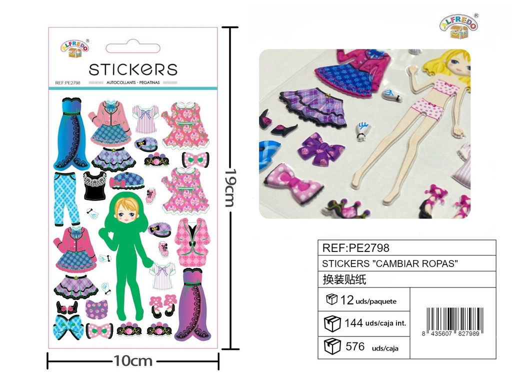 Stickers "Cambiar Ropas" 10x19 cm - Stickers y manualidades