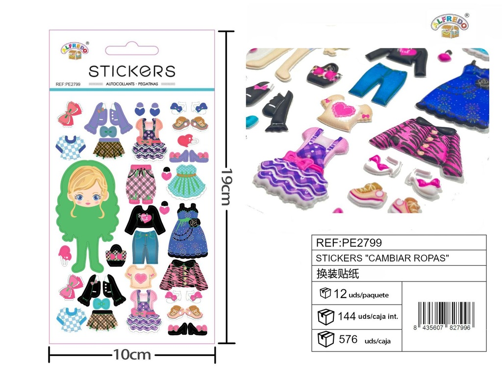 Stickers "Cambiar Ropas" 10x19 cm - Stickers y manualidades