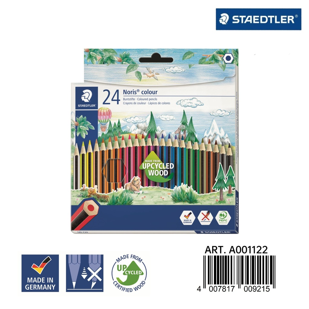 Lápices de colores STAEDTLER Noris® 185 en caja de 24 - Papelería y artículos de dibujo