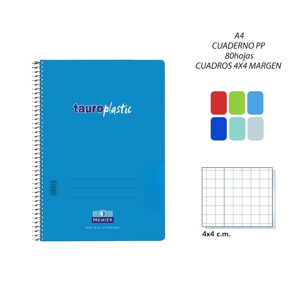 Cuaderno A4 con márgenes 80 hojas 4x4 cm - Papelería y cuadernos escolares