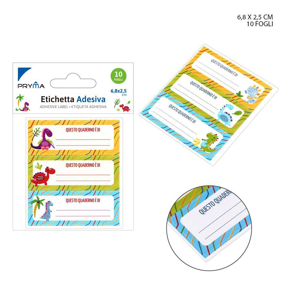 Etiqueta adhesiva 6.8X2.5CM 3PZ 10FF - Papelería