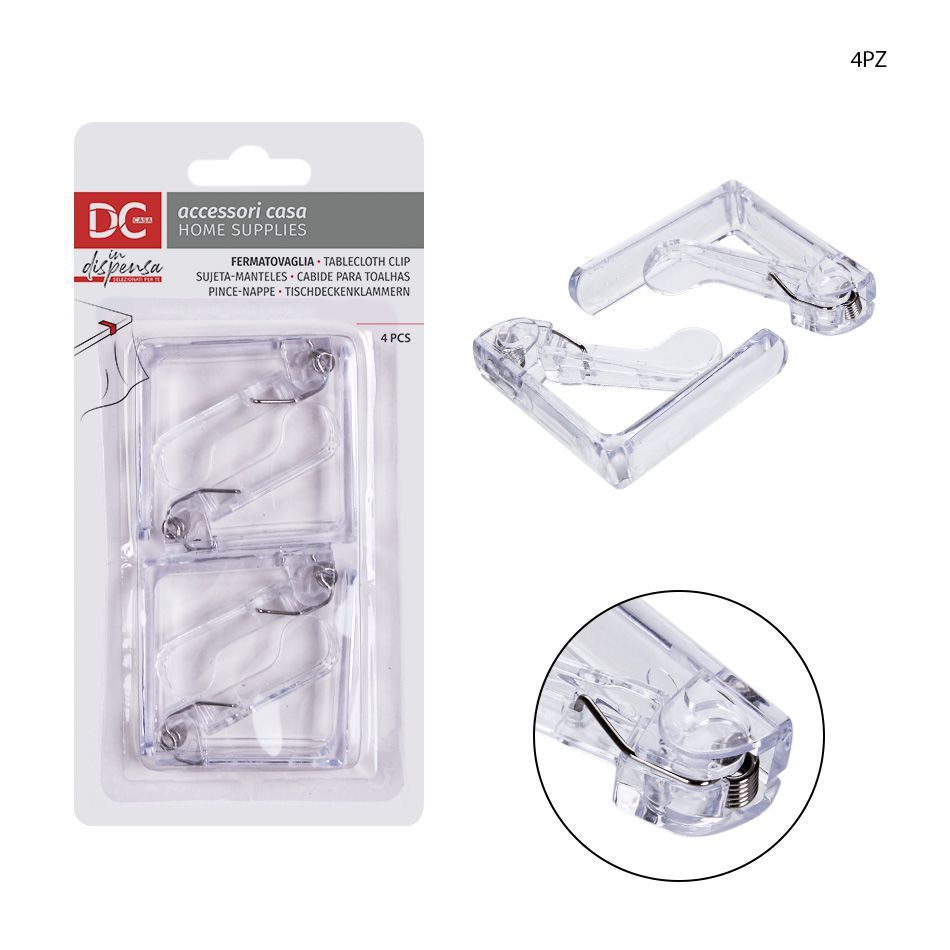 Sujeta manteles de plástico 4 piezas - Accesorios para mesa y comedor