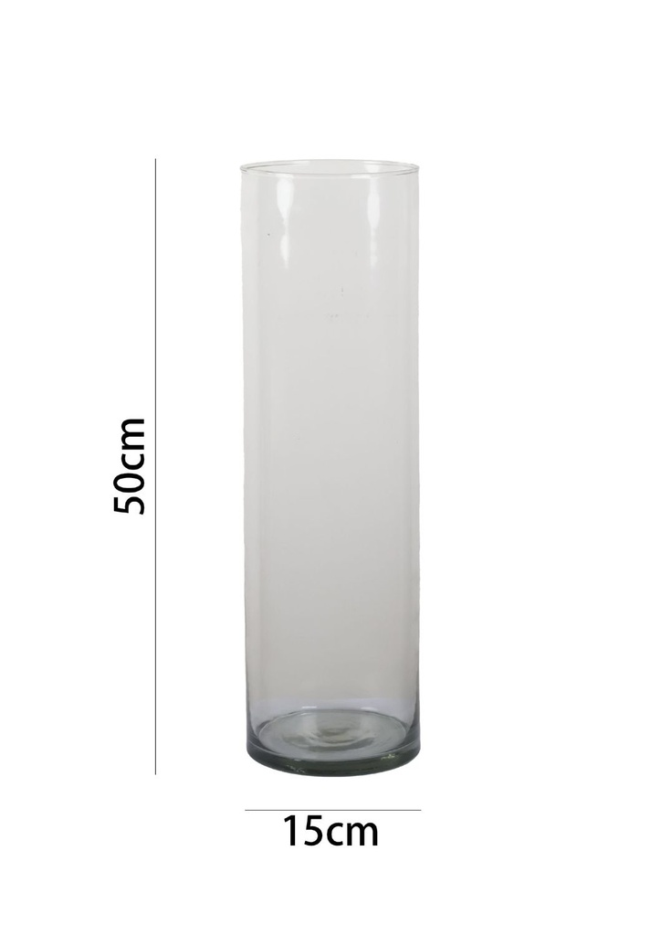 Cilindro de vidrio D15 H50 cm - Jarrones y floreros de vidrio