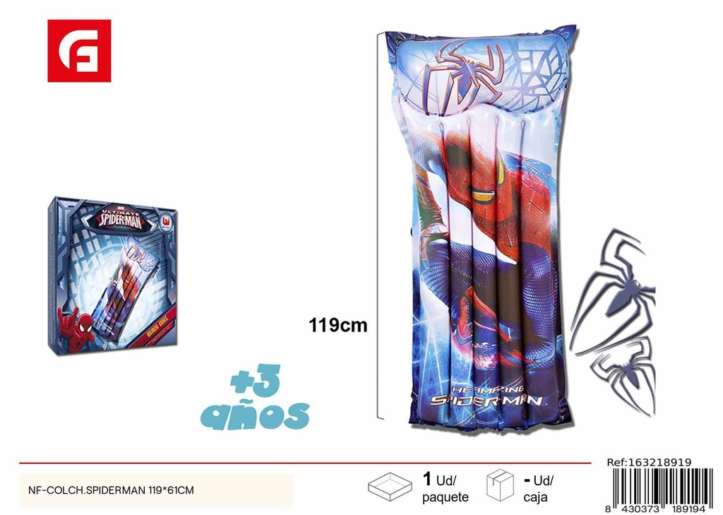 Colchoneta flotante Spiderman 119*61 cm - Juguetes inflables