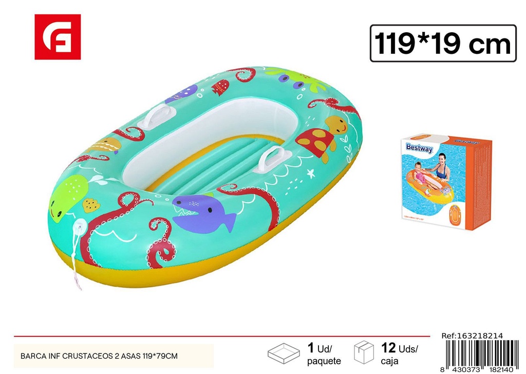 Barca inf crustáceos 2 asas 119*79 cm - Juguetes de verano inflables