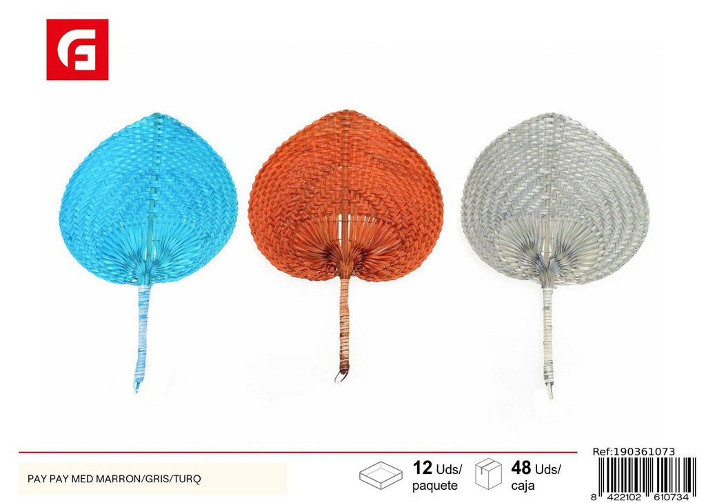 Pay Pay mediano marrón/gris/turquesa - Abanicos y accesorios de verano