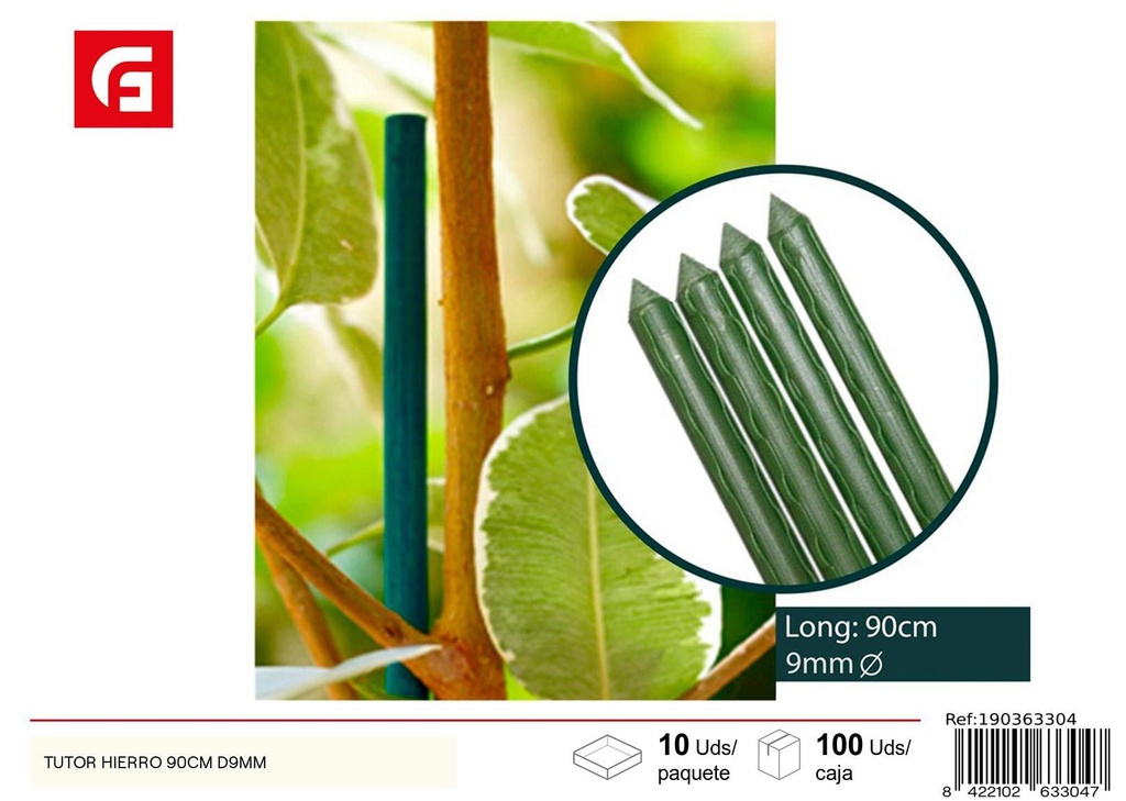 Tutor de hierro 90cm diámetro 9mm - Accesorios de jardín