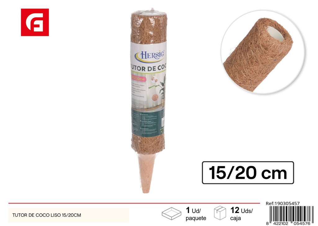 Tutor de coco liso 15/20 cm - Plantas y soporte de jardinería