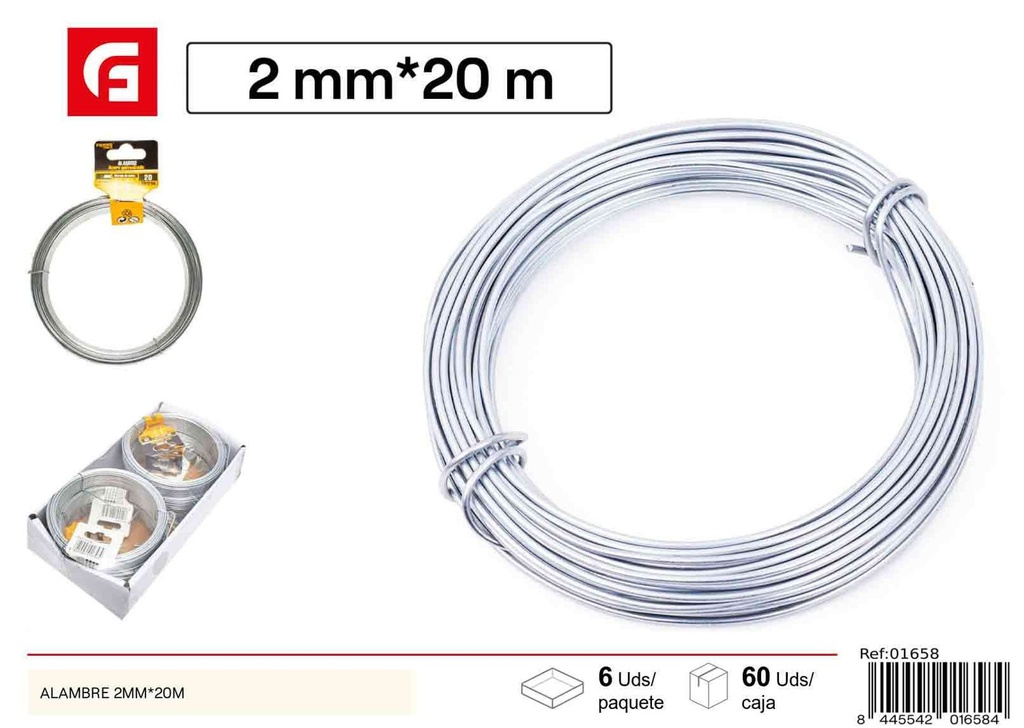 Alambre 2mm*20m - Herramientas de ferretería y alambres