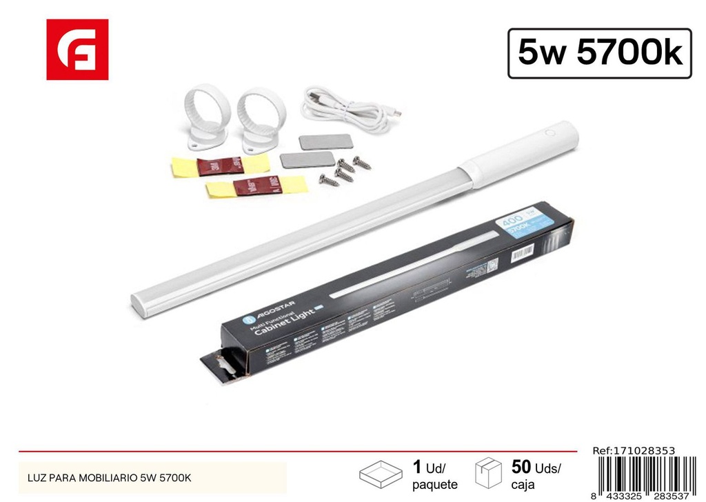 Luz para mobiliario 5W 5700K - Iluminación y tubos de luz