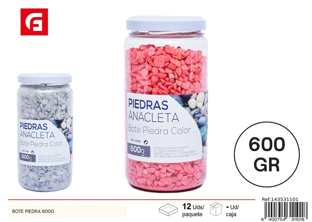 Bote piedra 600g - Decoración del hogar y piedras decorativas