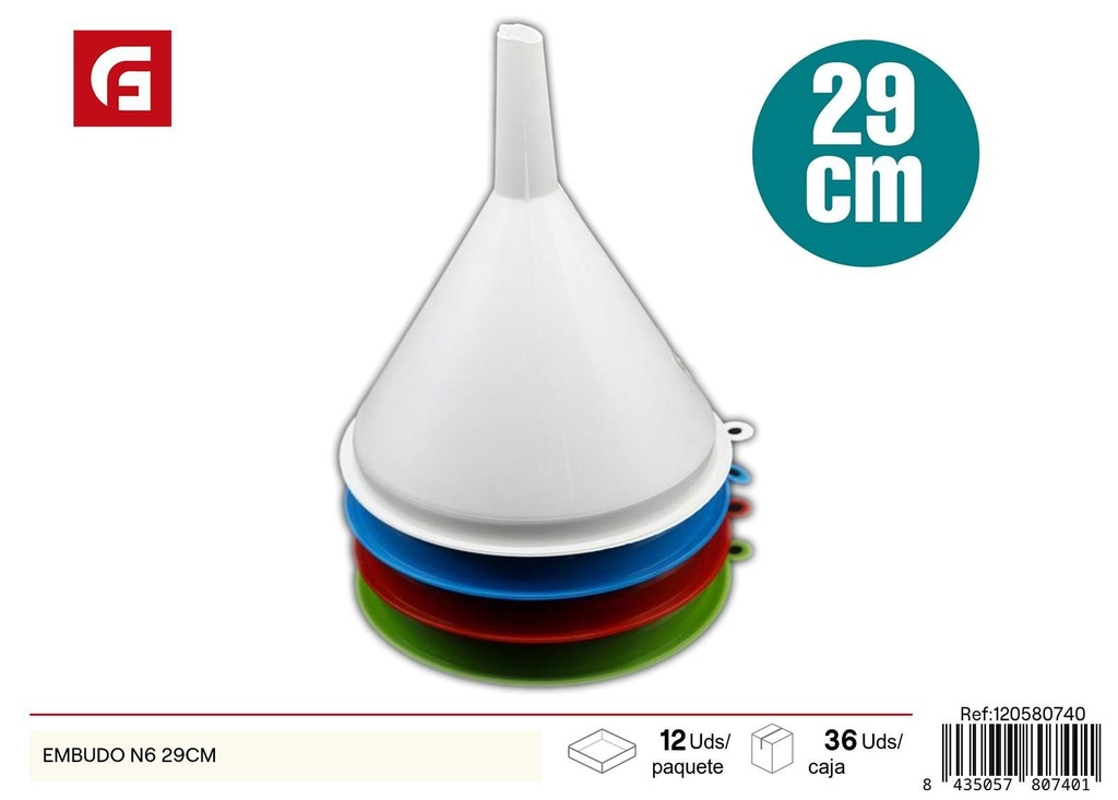 Embudos de plástico N6 29cm - Utensilios de cocina y dosificadores