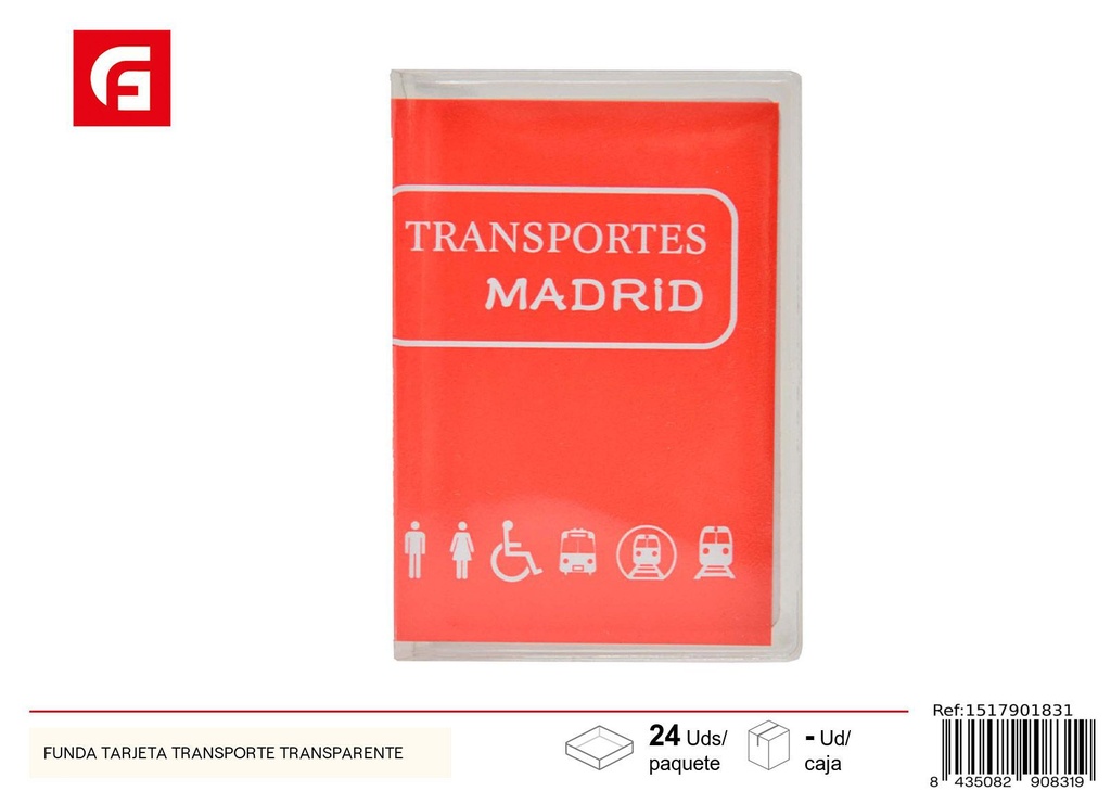 Funda para tarjeta de transporte transparente - Material de oficina y papelería