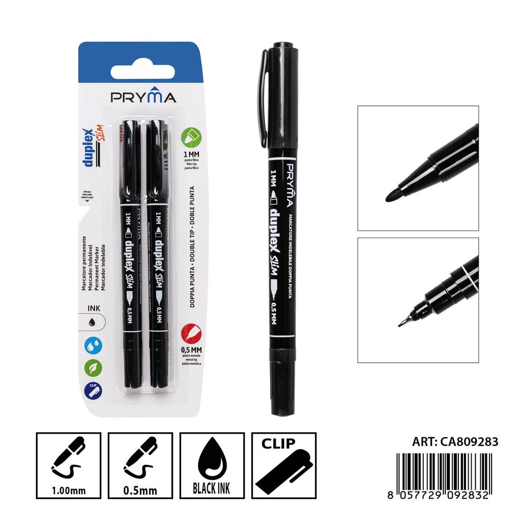 Marcador con doble punta fina 0.5-1 mm (2 piezas) - Herramientas de escritura