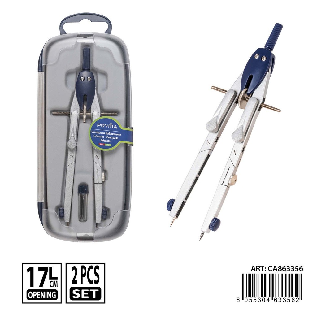 Compás escolar 17 cm 2 piezas - Material escolar