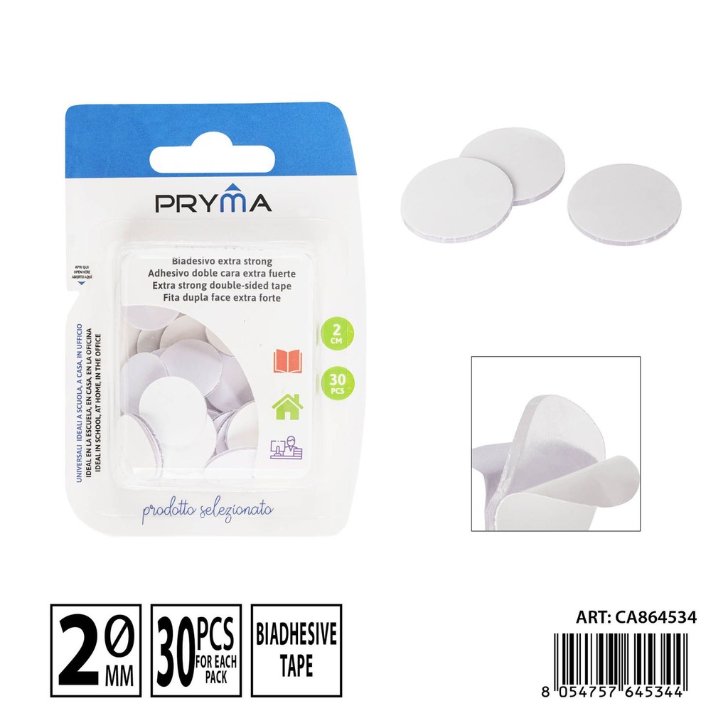 Adhesivo doble cara extra fuerte 2 cm 30 piezas - Papelería y etiquetado