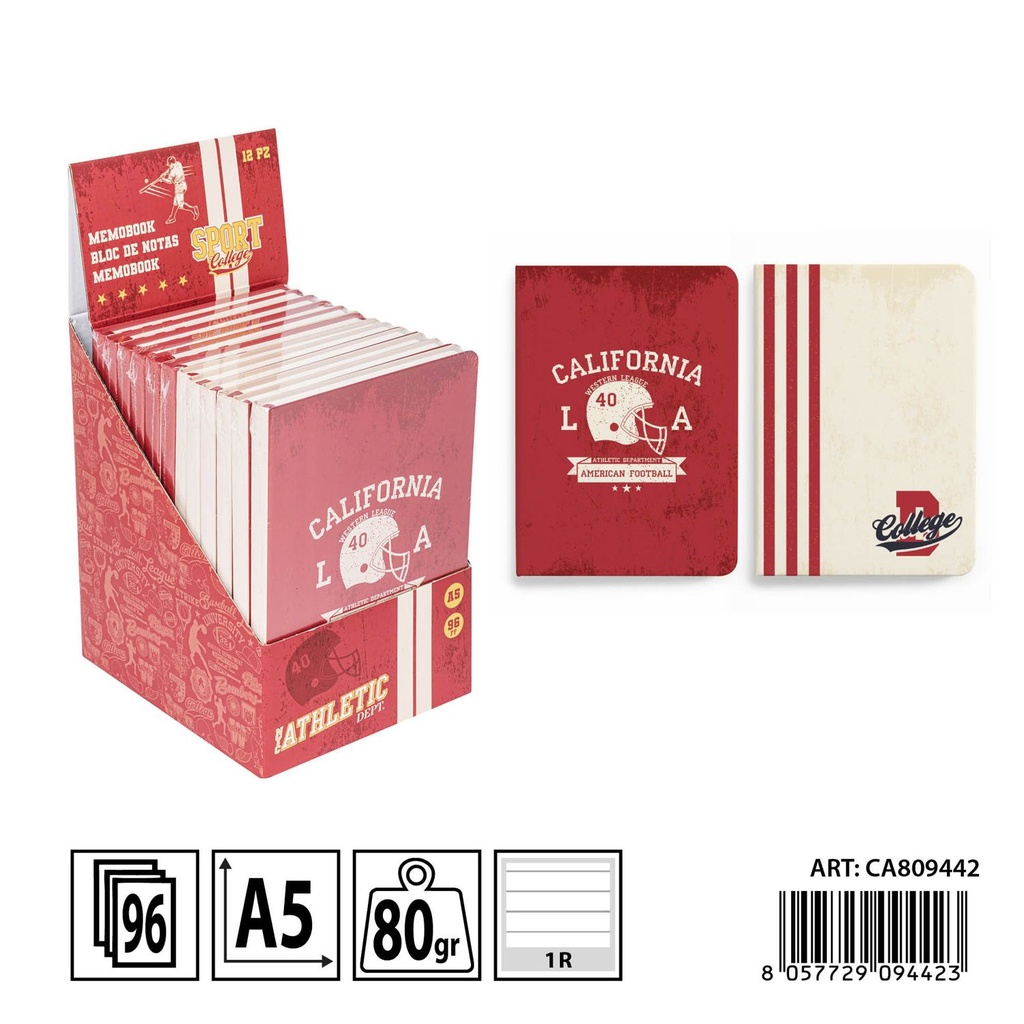 Libreta de tapa dura A5 96 hojas 80g - Papelería y cuadernos