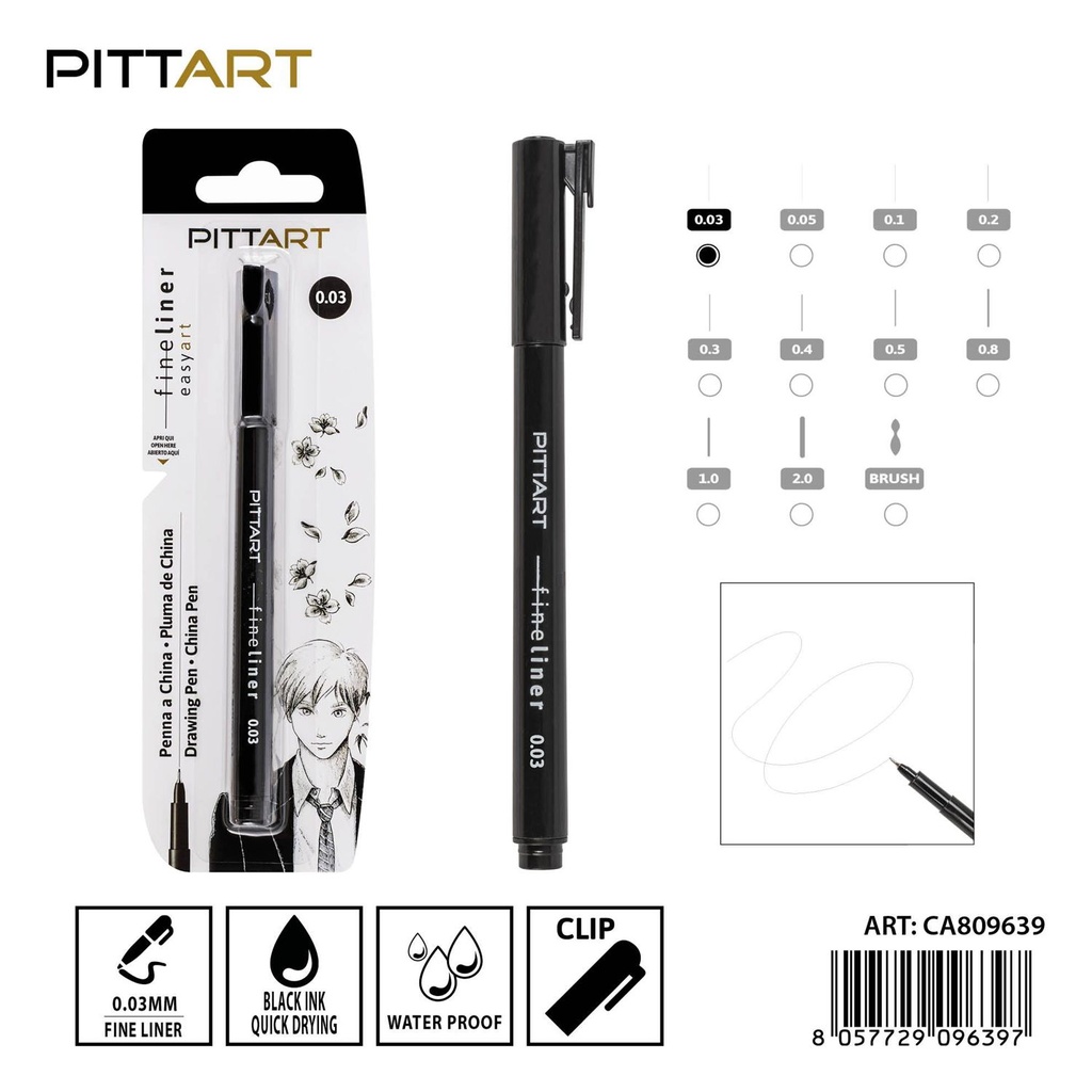 Bolígrafo de punta fina 0.03 mm negro - Herramientas de escritura y arte