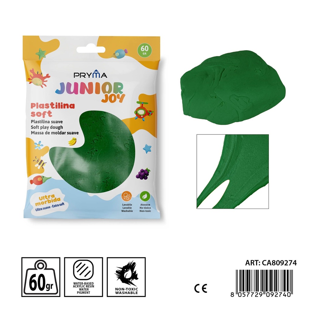 Plasticina 60g color verde - Arte y manualidades