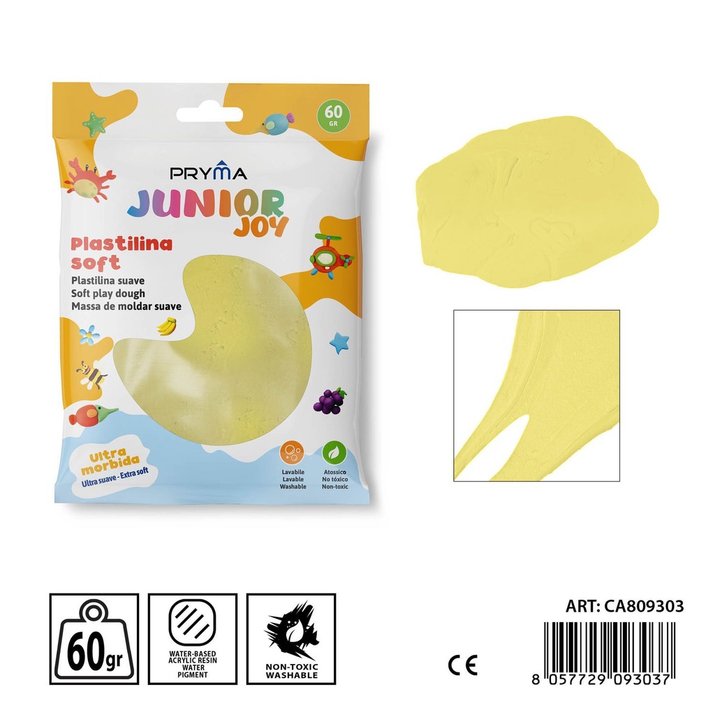 Plastilina 60g amarillo claro - Arcilla y manualidades