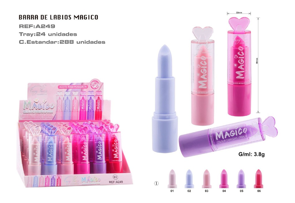  Protector Labial Magic 24u - Labios hidratados y maquillaje