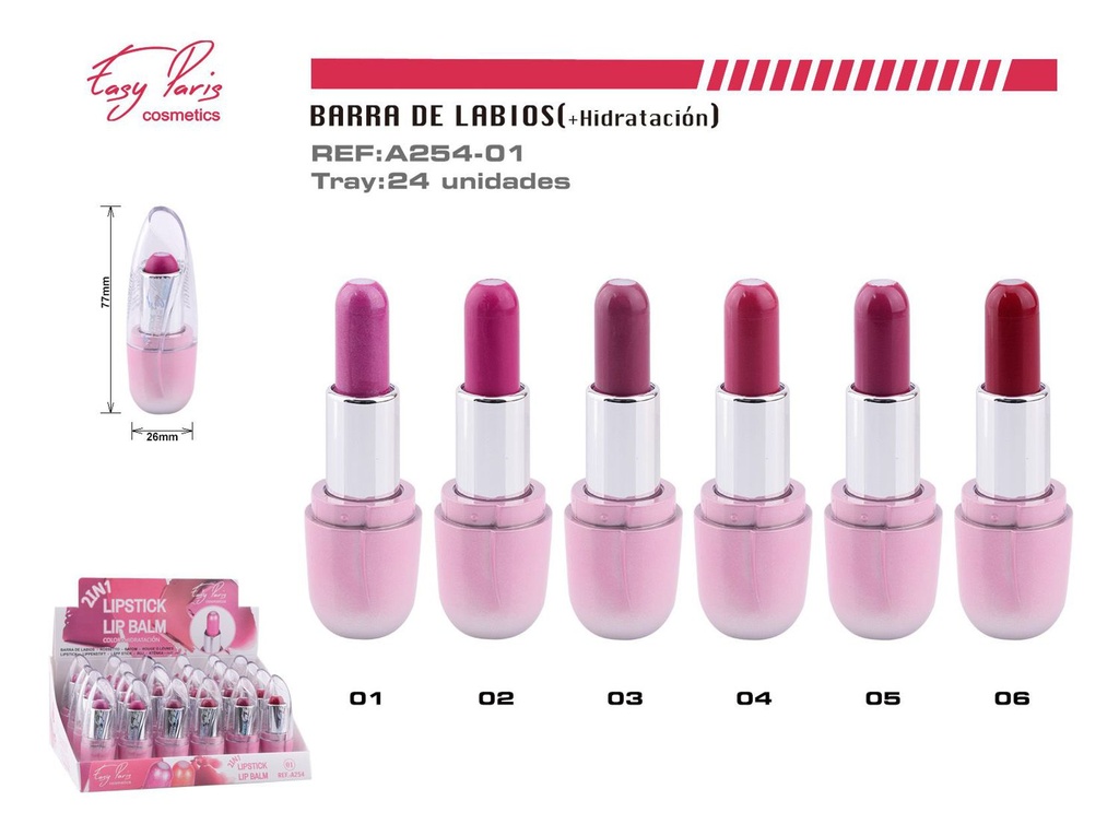  Barra de Labios + Hidratación 24u - Labios hidratados y maquillaje