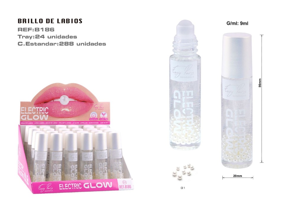  Brillo Labial Efecto Perlas 24u - Labios brillantes y cuidados