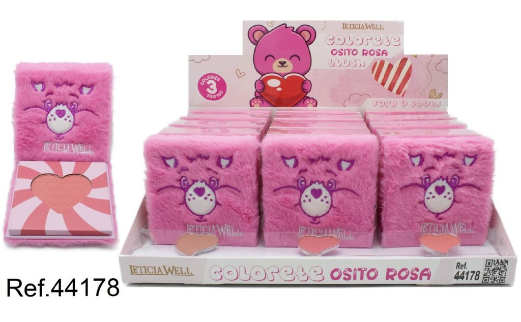  Colorete Osito Rosa 15u 44178 - Maquillaje para mejillas y colorete