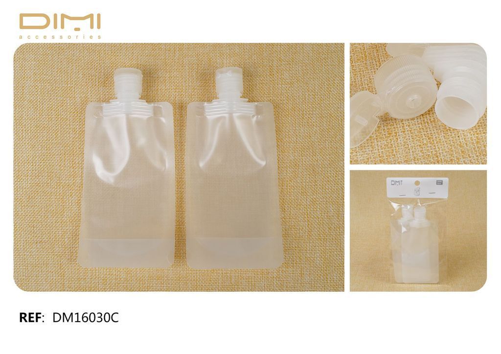  Bolsa 100ml Rellenable de Viaje 12/u DM16030C - Envases y almacenamiento