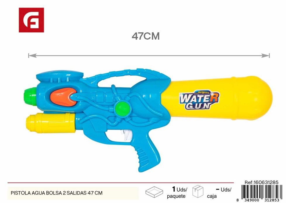 Pistola de agua bolsa 2 salidas 47 cm - Juguetes de verano