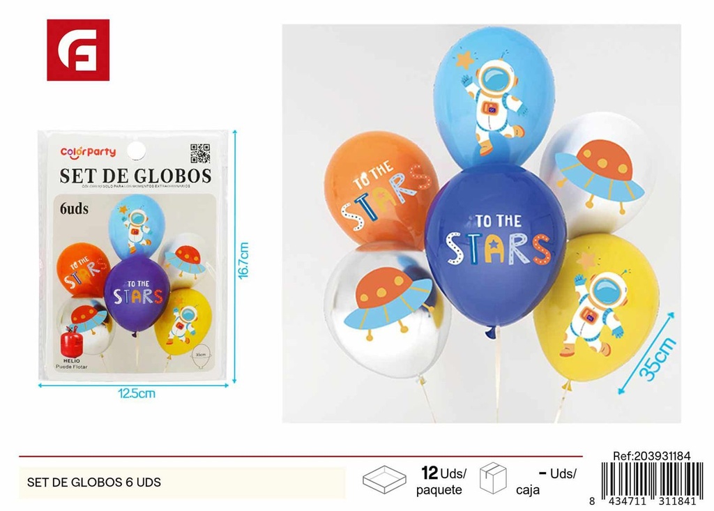 Set de globos (6 uds) - Decoración de fiestas y globos