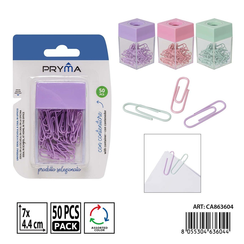 Clips 50 piezas con caja (70x44mm) - Accesorios para oficina y manualidades
